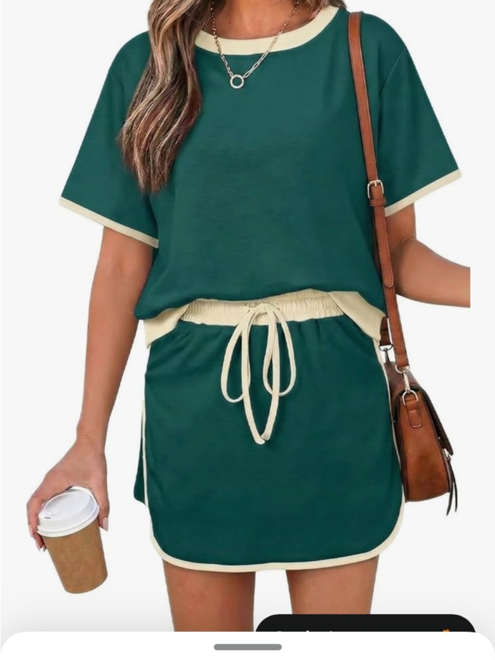 Womens Teal and Cream Short-Sleeve skort set!  Perfect for summer!!
